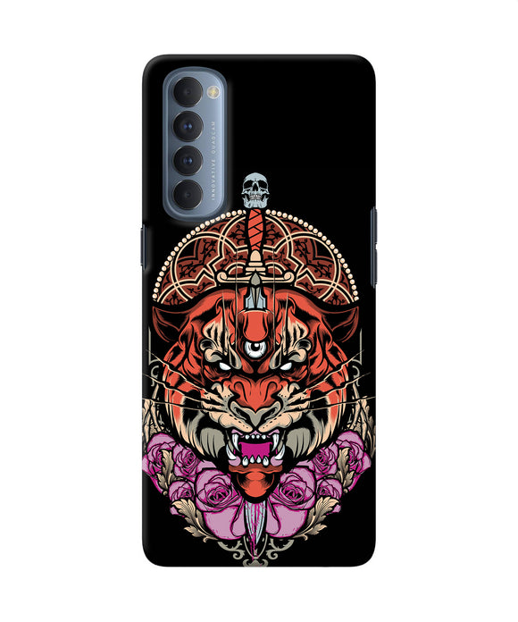Abstract Tiger Oppo Reno4 Pro Back Cover