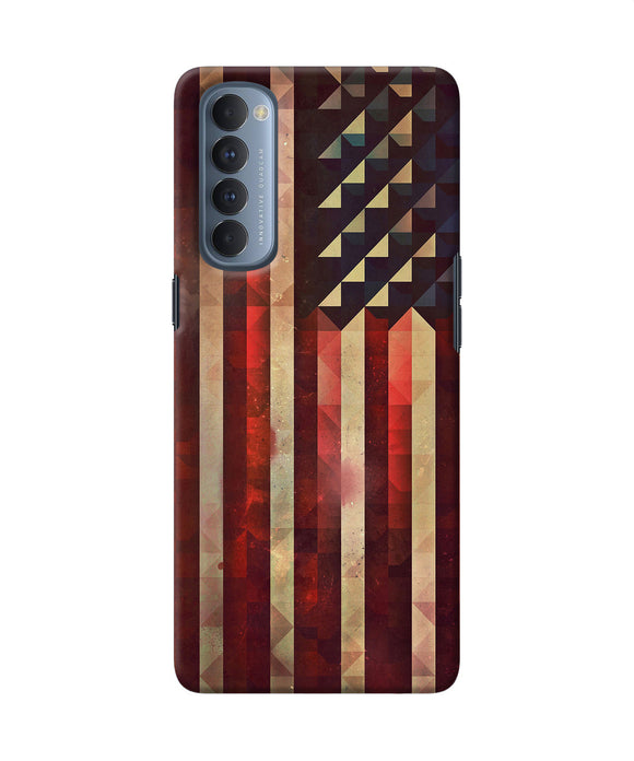 Vintage Us Flag Oppo Reno4 Pro Back Cover