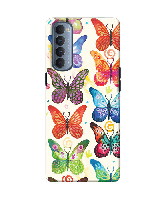 Abstract Butterfly Print Oppo Reno4 Pro Back Cover