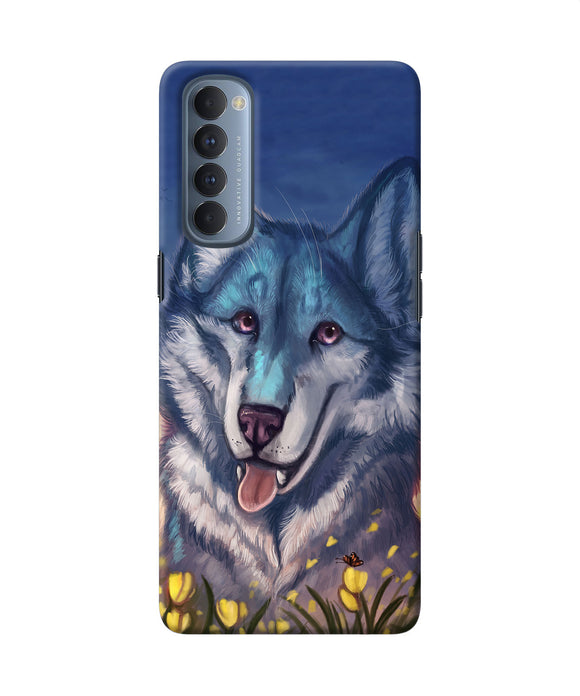 Cute Wolf Oppo Reno4 Pro Back Cover