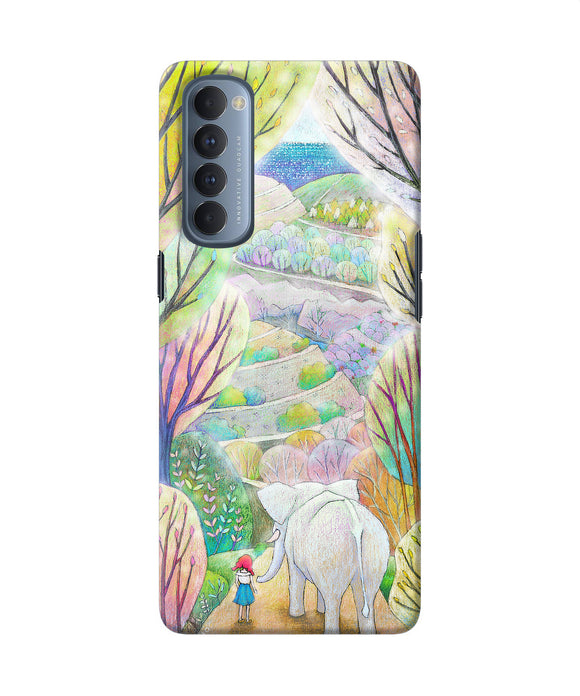 Natual Elephant Girl Oppo Reno4 Pro Back Cover