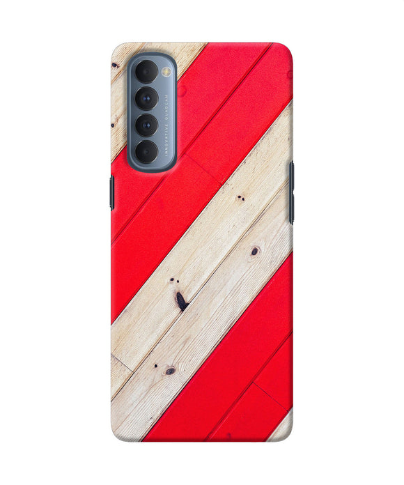 Abstract Red Brown Wooden Oppo Reno4 Pro Back Cover