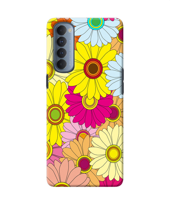 Abstract Colorful Flowers Oppo Reno4 Pro Back Cover