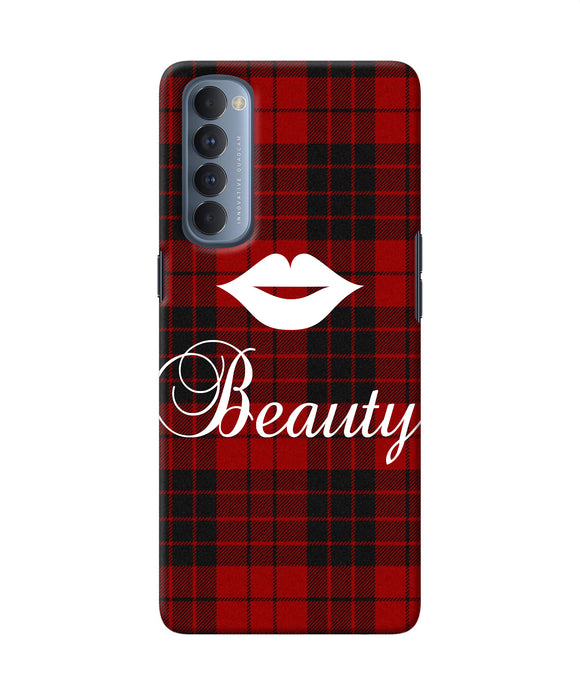 Beauty Red Square Oppo Reno4 Pro Back Cover