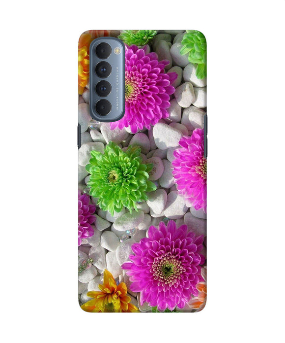 Natural Flower Stones Oppo Reno4 Pro Back Cover