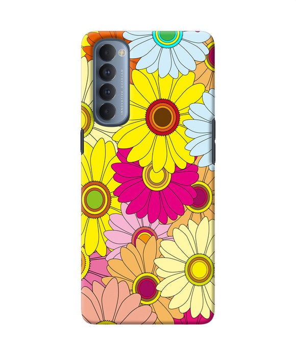 Abstract Colorful Flowers Oppo Reno4 Pro Back Cover