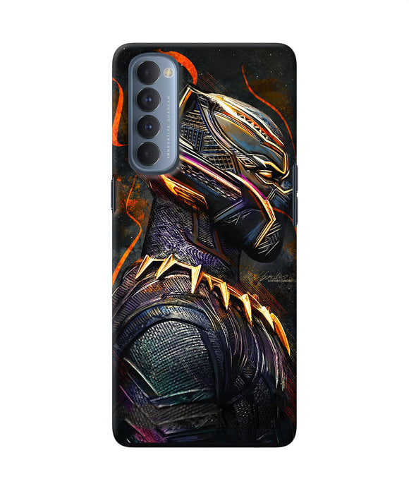 Black Panther Side Face Oppo Reno4 Pro Back Cover