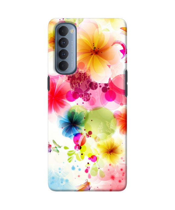 Flowers Print Oppo Reno4 Pro Back Cover