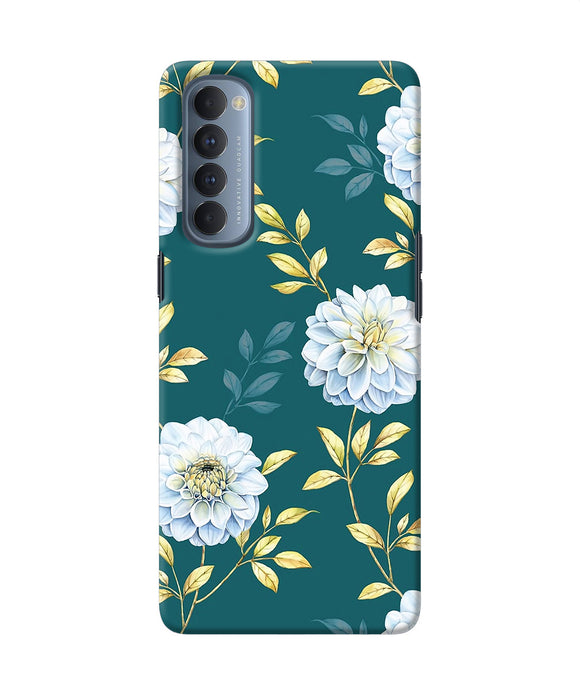 Flower Canvas Oppo Reno4 Pro Back Cover