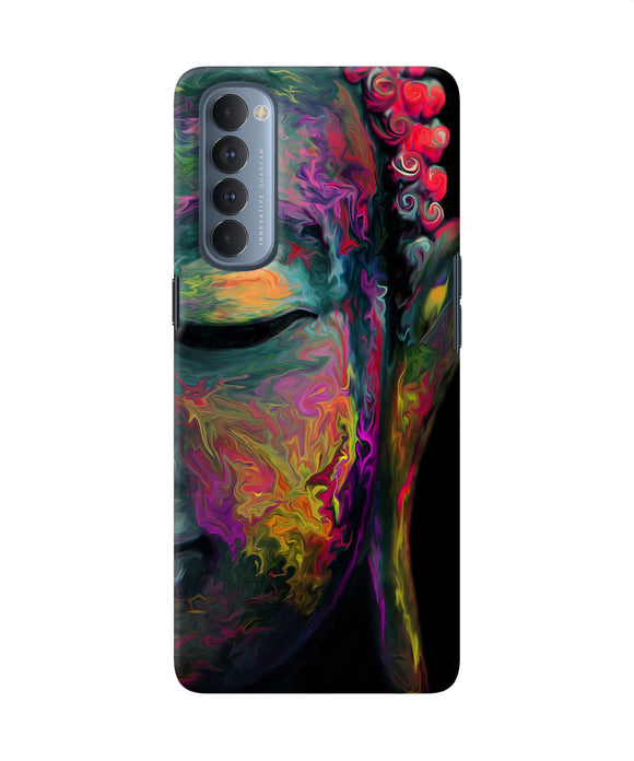 Buddha Face Painting Oppo Reno4 Pro Back Cover