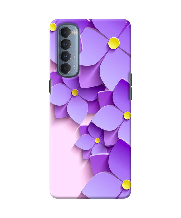 Violet Flower Craft Oppo Reno4 Pro Back Cover