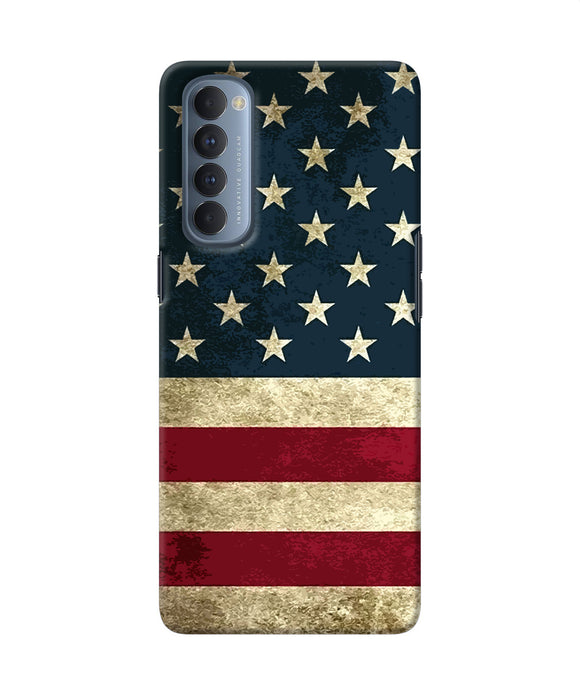 Vintage Us Flag Oppo Reno4 Pro Back Cover