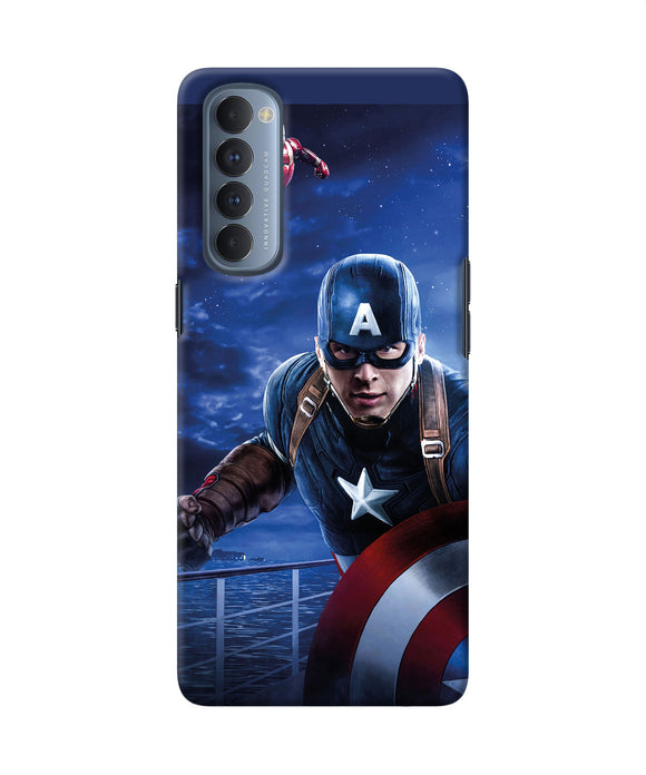 Captain With Ironman Oppo Reno4 Pro Back Cover
