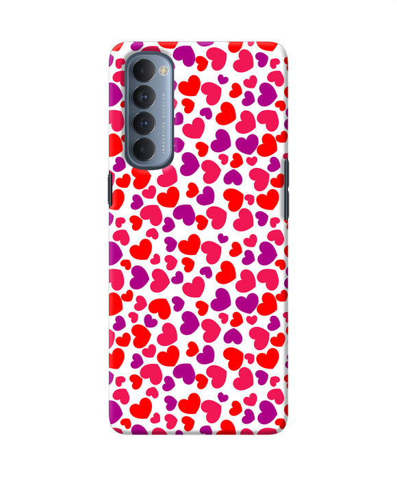 Red Heart Canvas Print Oppo Reno4 Pro Back Cover