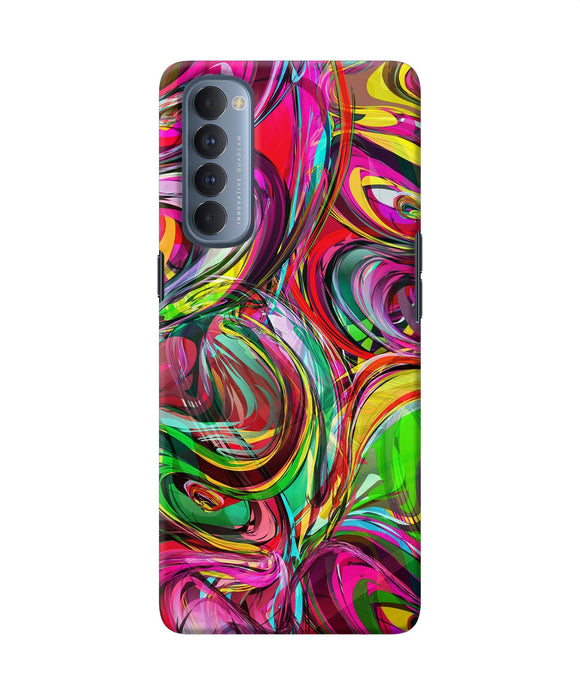 Abstract Colorful Ink Oppo Reno4 Pro Back Cover