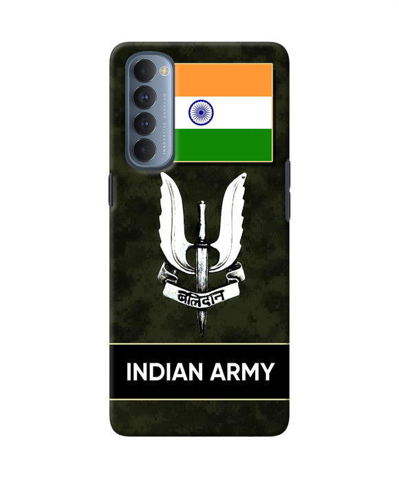 Indian Flag Balidan Logo Oppo Reno4 Pro Back Cover