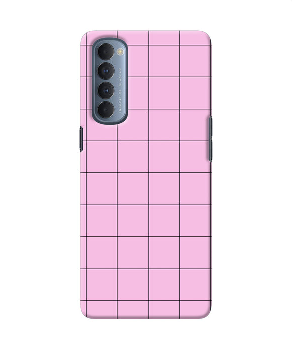 Pink Square Print Oppo Reno4 Pro Back Cover