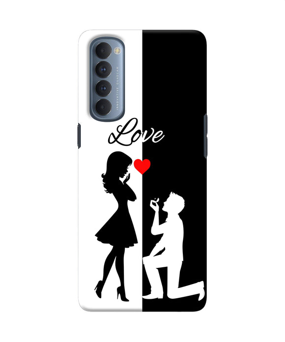 Love Propose Black And White Oppo Reno4 Pro Back Cover