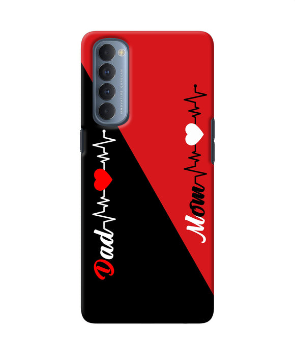 Mom Dad Heart Line Oppo Reno4 Pro Back Cover