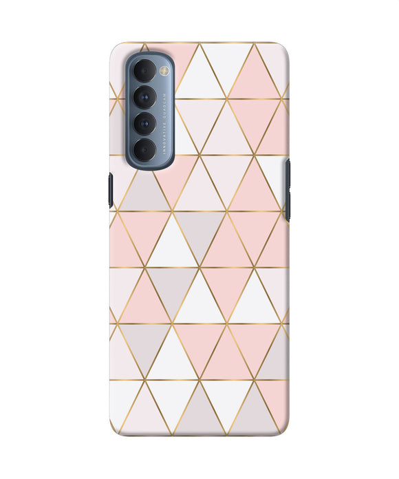 Abstract Pink Triangle Pattern Oppo Reno4 Pro Back Cover