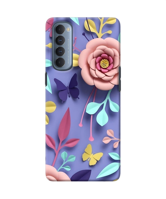 Flower Canvas Oppo Reno4 Pro Back Cover
