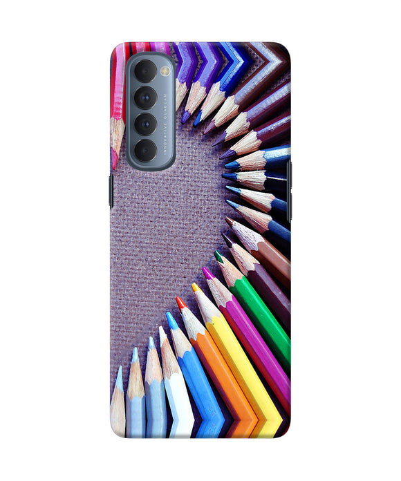 Color Pencil Half Heart Oppo Reno4 Pro Back Cover