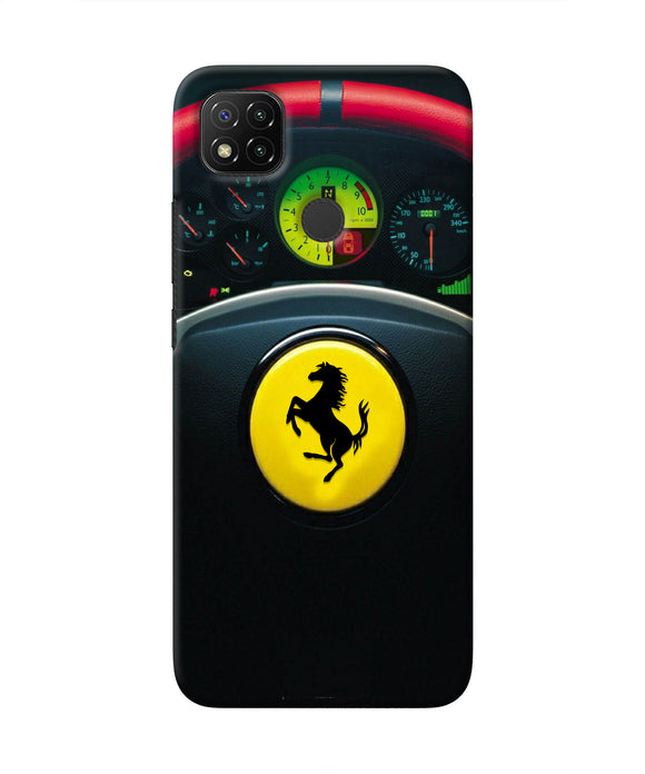 Ferrari Steeriing Wheel Redmi 9 Real 4D Back Cover