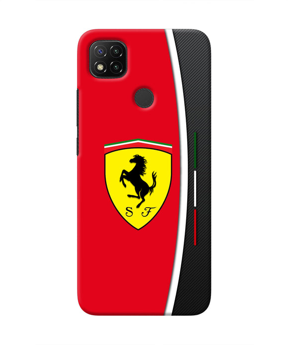 Ferrari Abstract Red Redmi 9 Real 4D Back Cover