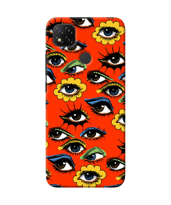 Abstract Eyes Pattern Redmi 9 Back Cover