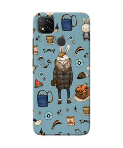 Canvas Rabbit Print Redmi 9 Back Cover