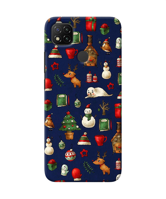 Canvas Christmas Print Redmi 9 Back Cover