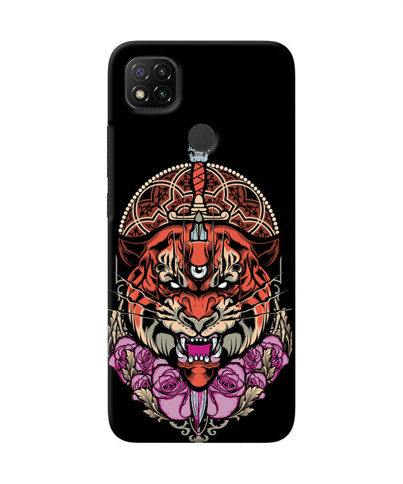 Abstract Tiger Redmi 9 Back Cover