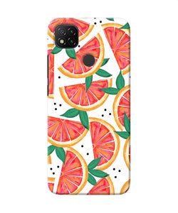 Abstract Orange Print Redmi 9 Back Cover