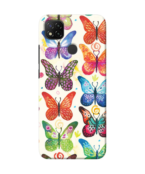 Abstract Butterfly Print Redmi 9 Back Cover