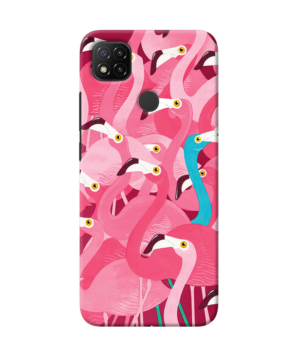 Abstract Sheer Bird Pink Print Redmi 9 Back Cover