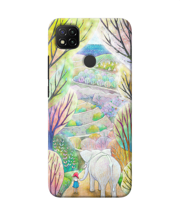 Natual Elephant Girl Redmi 9 Back Cover