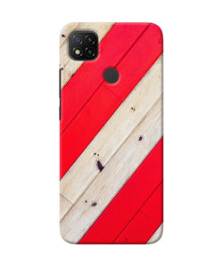 Abstract Red Brown Wooden Redmi 9 Back Cover