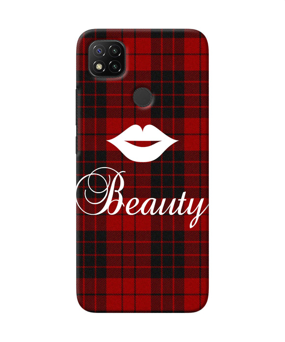 Beauty Red Square Redmi 9 Back Cover