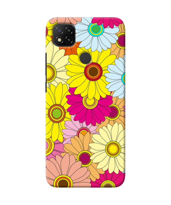 Abstract Colorful Flowers Redmi 9 Back Cover