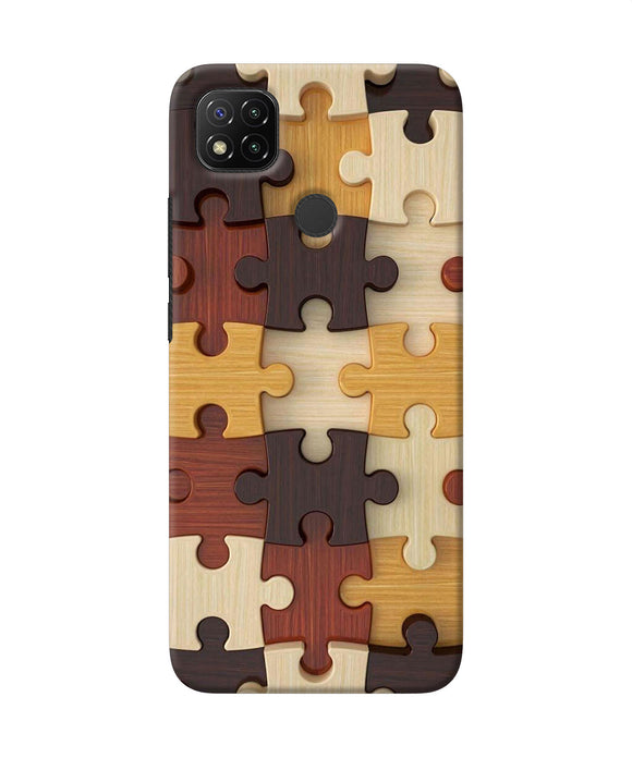 Wooden Puzzle Redmi 9 Back Cover