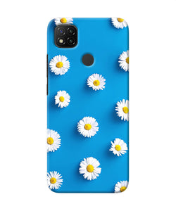 White Flowers Redmi 9 Back Cover