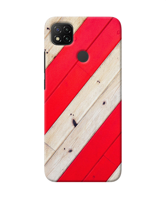 Abstract Red Brown Wooden Redmi 9 Back Cover