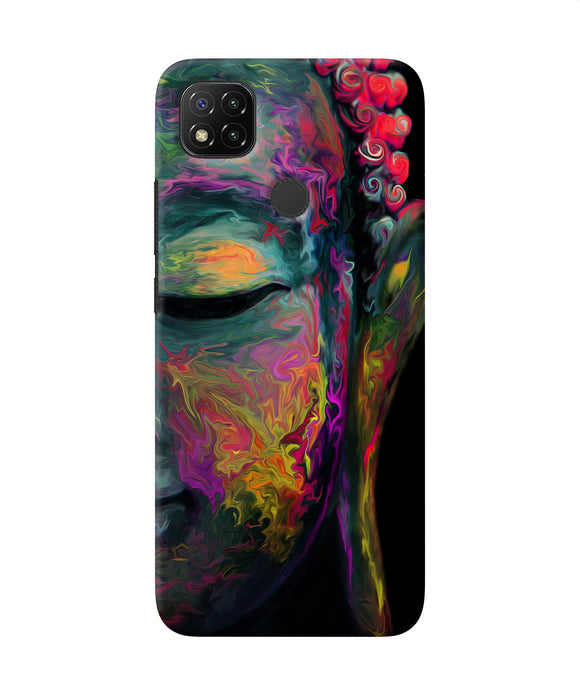 Buddha Face Painting Redmi 9 Back Cover