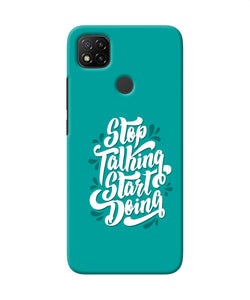 Stop Talking Start Doing Quote Redmi 9 Back Cover