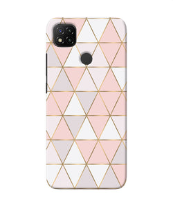 Abstract Pink Triangle Pattern Redmi 9 Back Cover