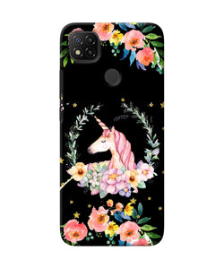 Unicorn Flower Redmi 9 Back Cover