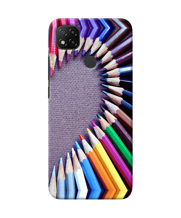 Color Pencil Half Heart Redmi 9 Back Cover