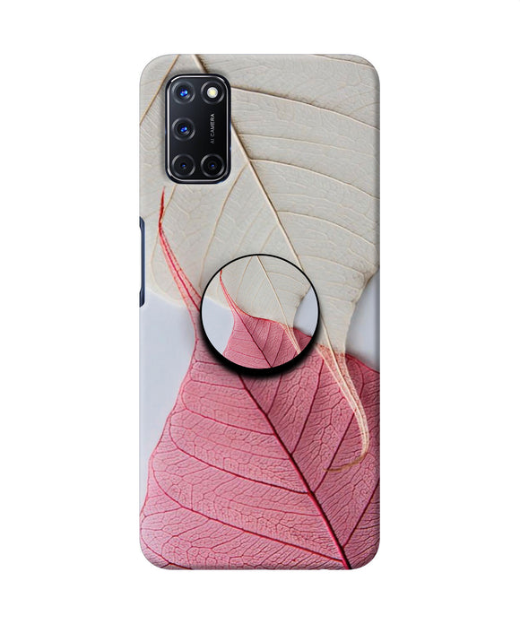 White Pink Leaf Oppo A52 Pop Case