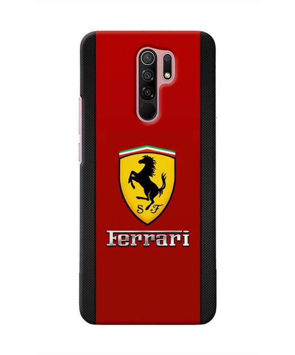 Ferrari Abstract Maroon Redmi 9 Prime/Poco M2/Reloaded Real 4D Back Cover