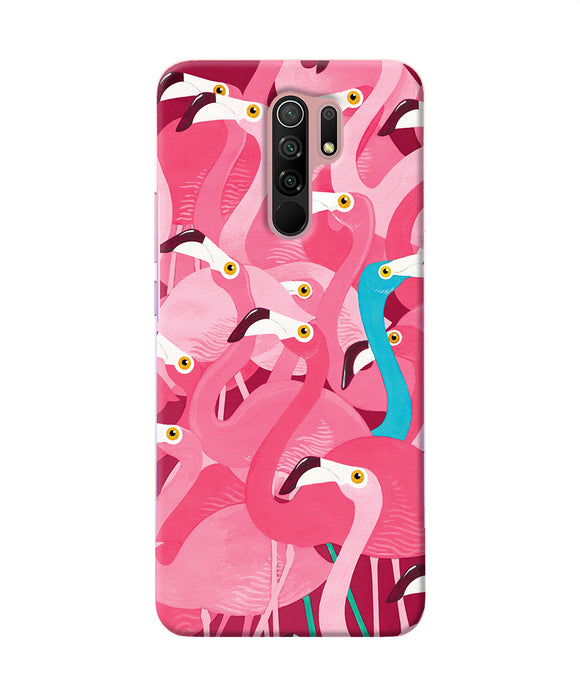 Abstract Sheer Bird Pink Print Redmi 9 Prime / Poco M2 / M2 Reloaded Back Cover